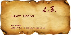 Luncz Barna névjegykártya